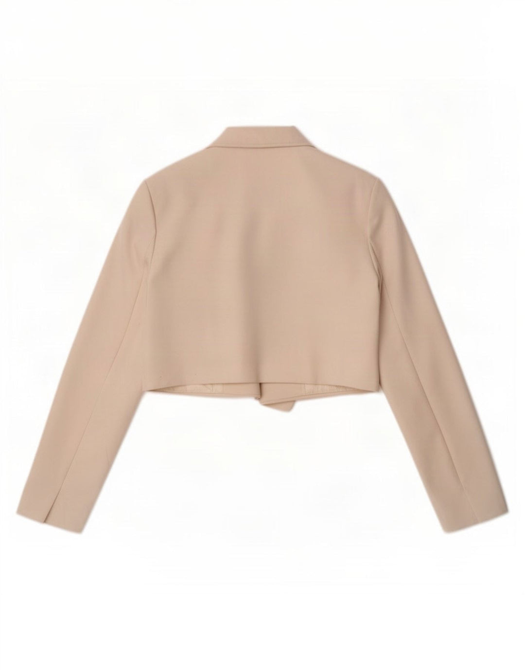 Jaqueta Bolero aberta feminina Zara Reino Unido 16 grande poliéster branco