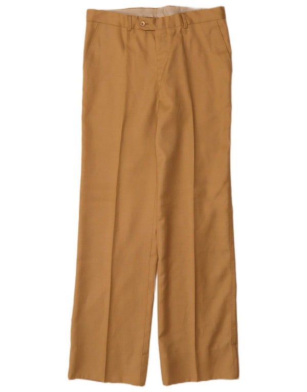 Calça casual reta masculina vintage IT 48 Médio W30 L32 Bege
