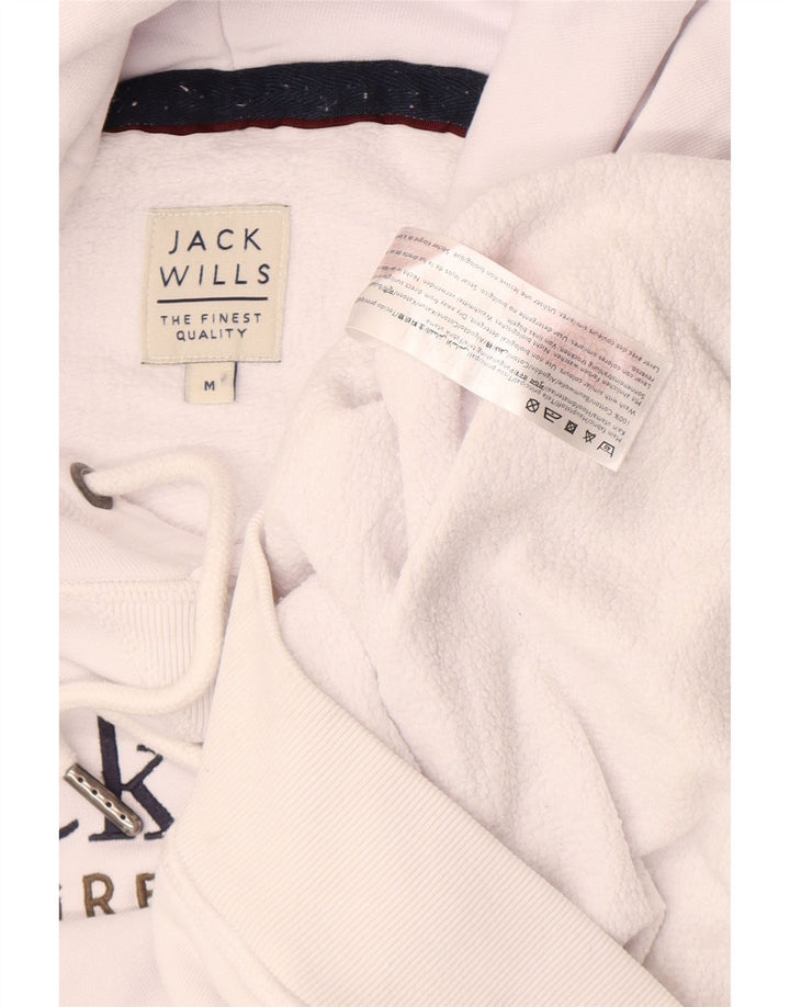 Jack Wills moletom com capuz masculino gráfico médio algodão branco