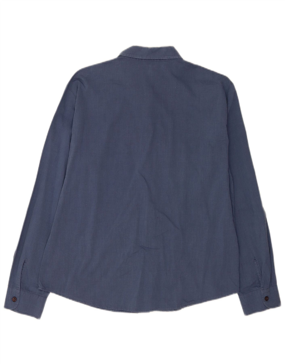 Camisa feminina Benetton UK 16 grande algodão azul marinho