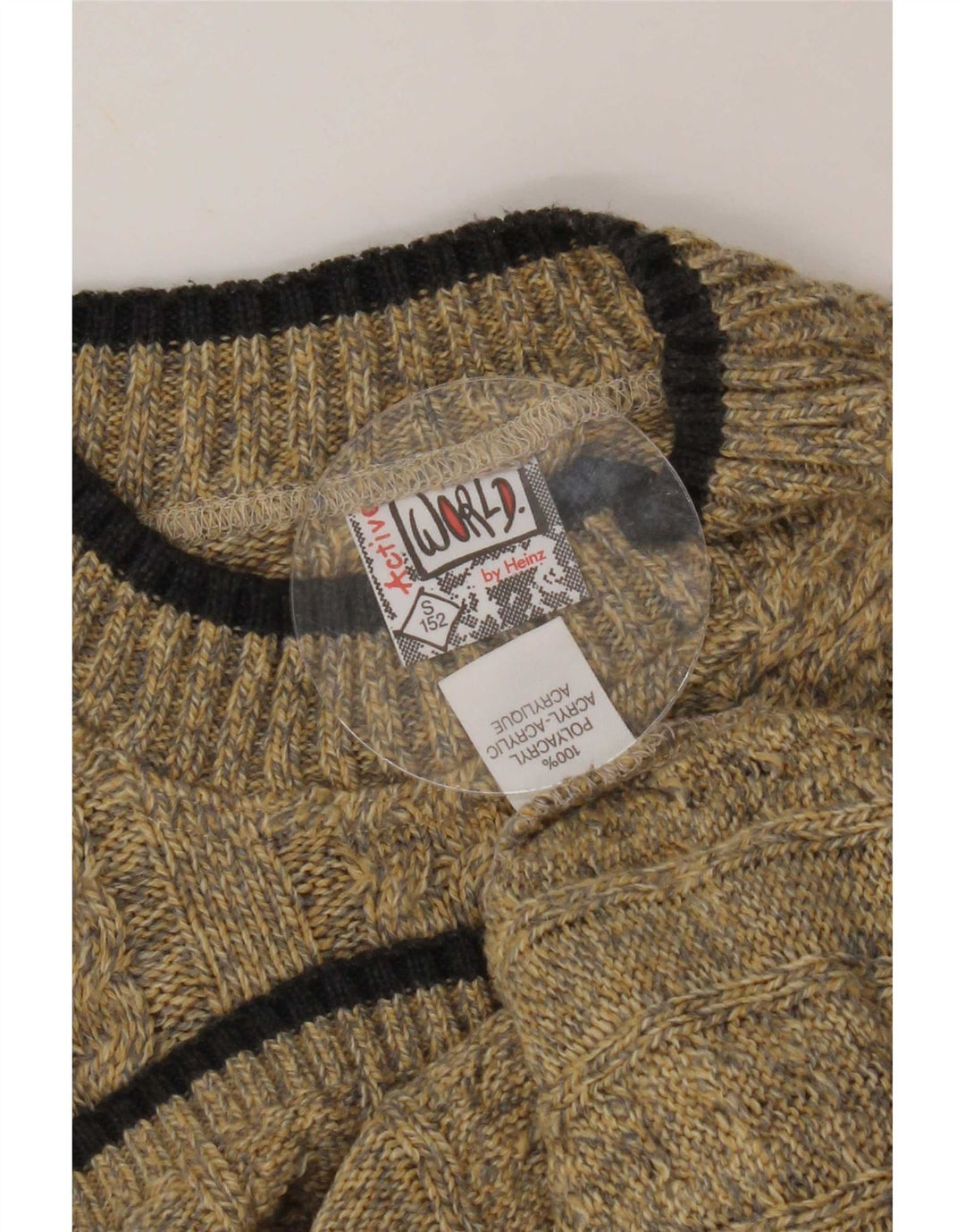 Suéter vintage masculino com gola tartaruga pequeno poliacrílico bege