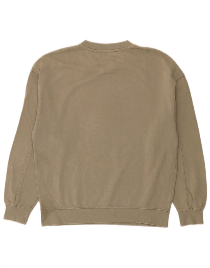 Zara moletom feminino oversized jumper UK 10 pequeno algodão cáqui
