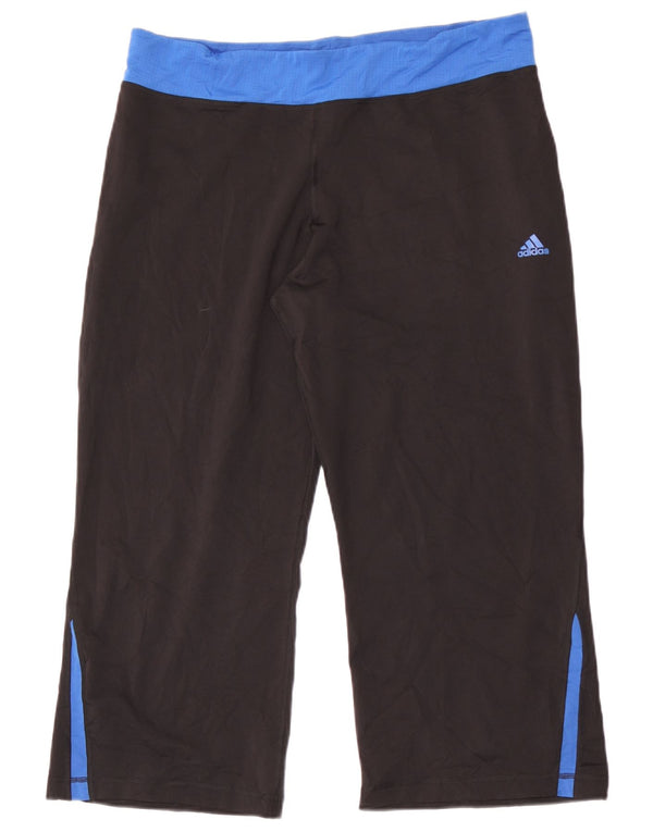 Calça de treino feminina Adidas UK 22 3XL preta colorblock poliéster