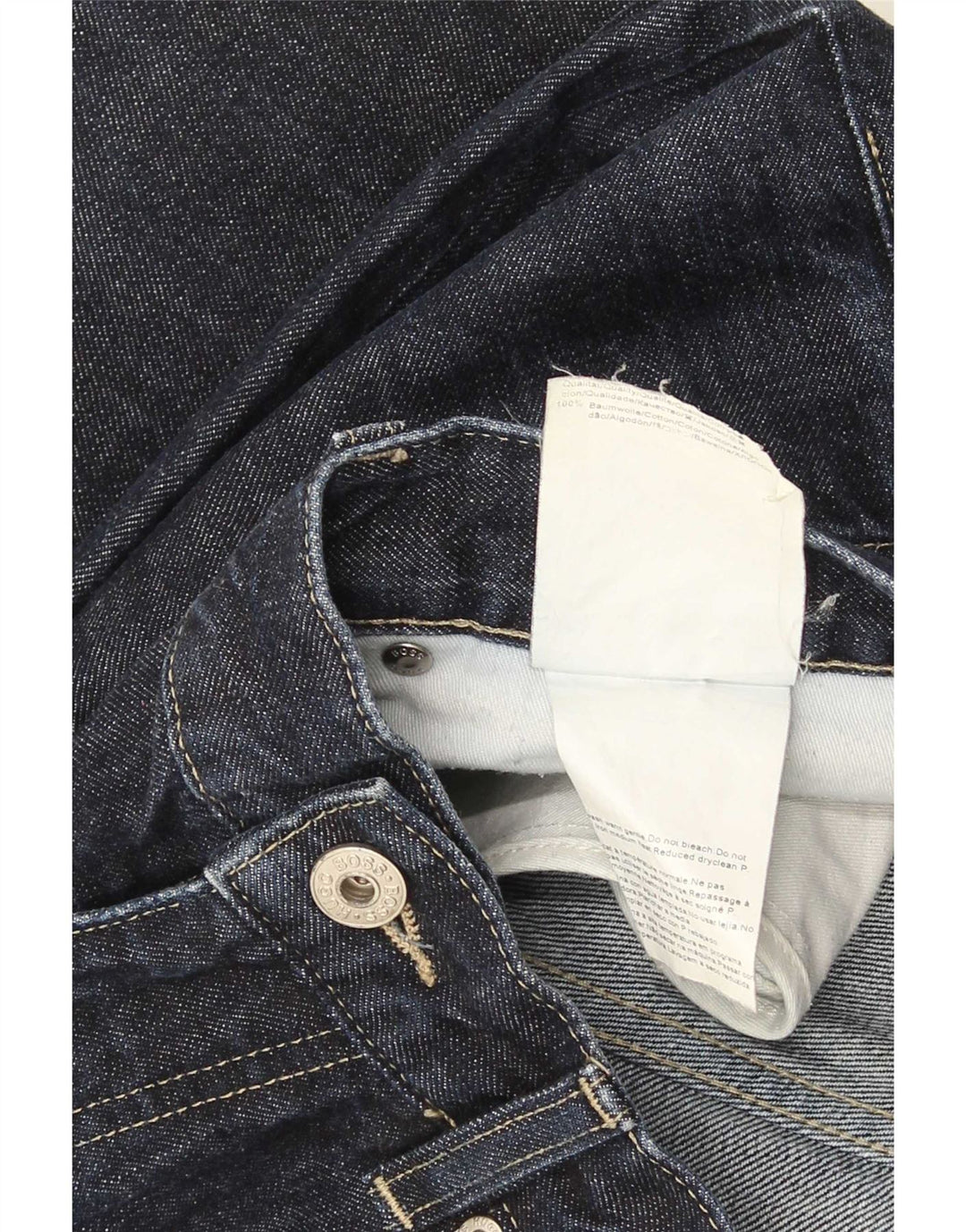 Hugo Boss Mens Straight Jeans W32 L32 Azul Marinho Algodão
