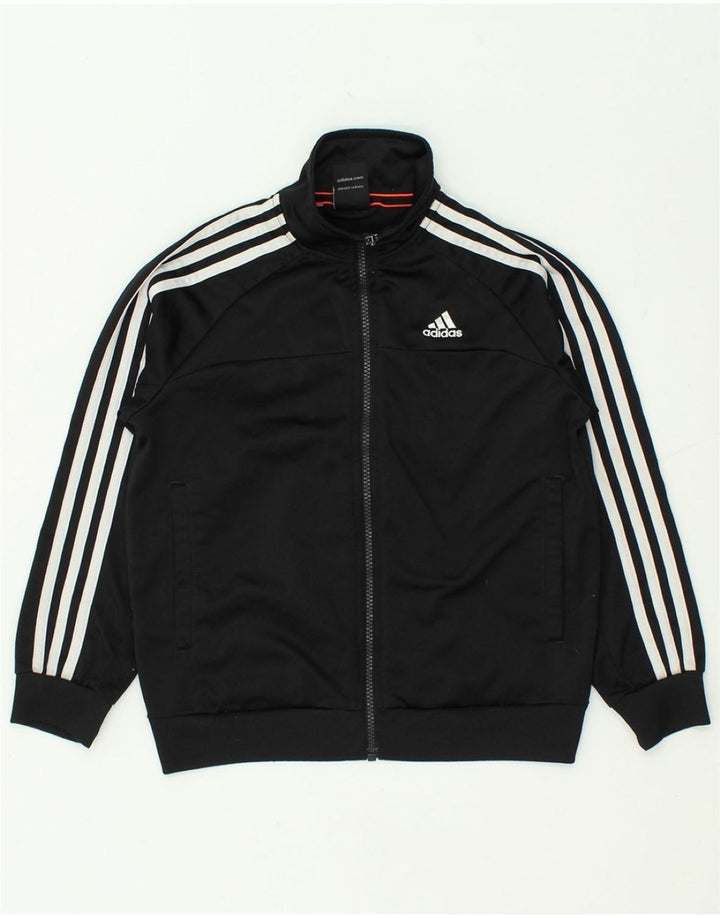 ADIDAS Boys Climalite Tracksuit Top Jacket 9-10 Years Black | Vintage Adidas | Thrift | Second-Hand Adidas | Used Clothing | Messina Hembry 