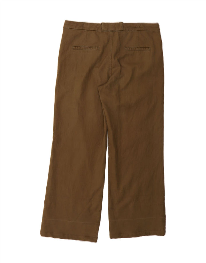 MASSIMO DUTTI Womens Wide Leg Suit Trousers US 8 Medium W32 L28 Brown Vintage Massimo Dutti and Second-Hand Massimo Dutti from Messina Hembry 