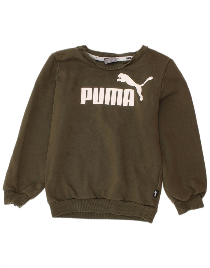 Moletom PUMA Boys Graphic Jumper 3-4 Anos Algodão Cáqui