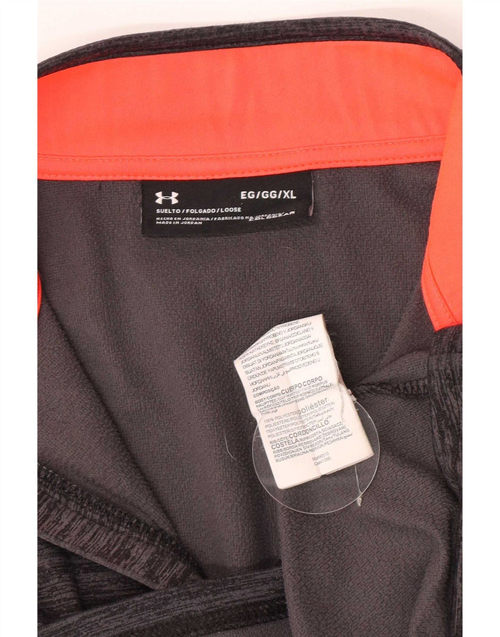 Under Armour Mens Cold Gear Zip Neck Pulôver Treino Top XL Cinza Salpicado