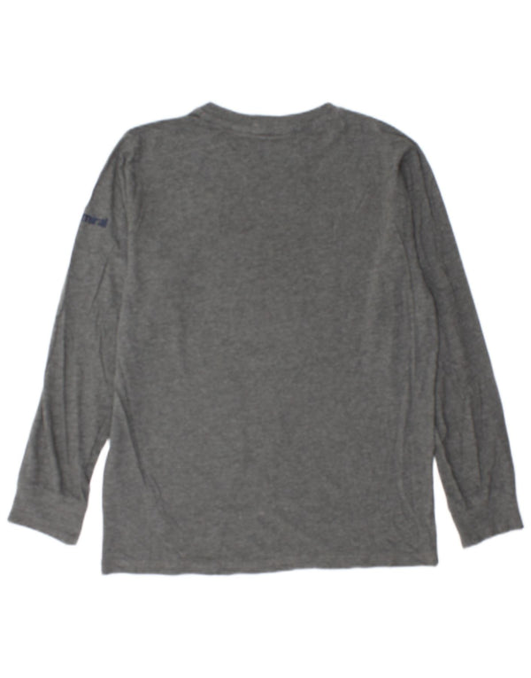 Admiral Mens Graphic Top manga comprida algodão manchado cinza médio