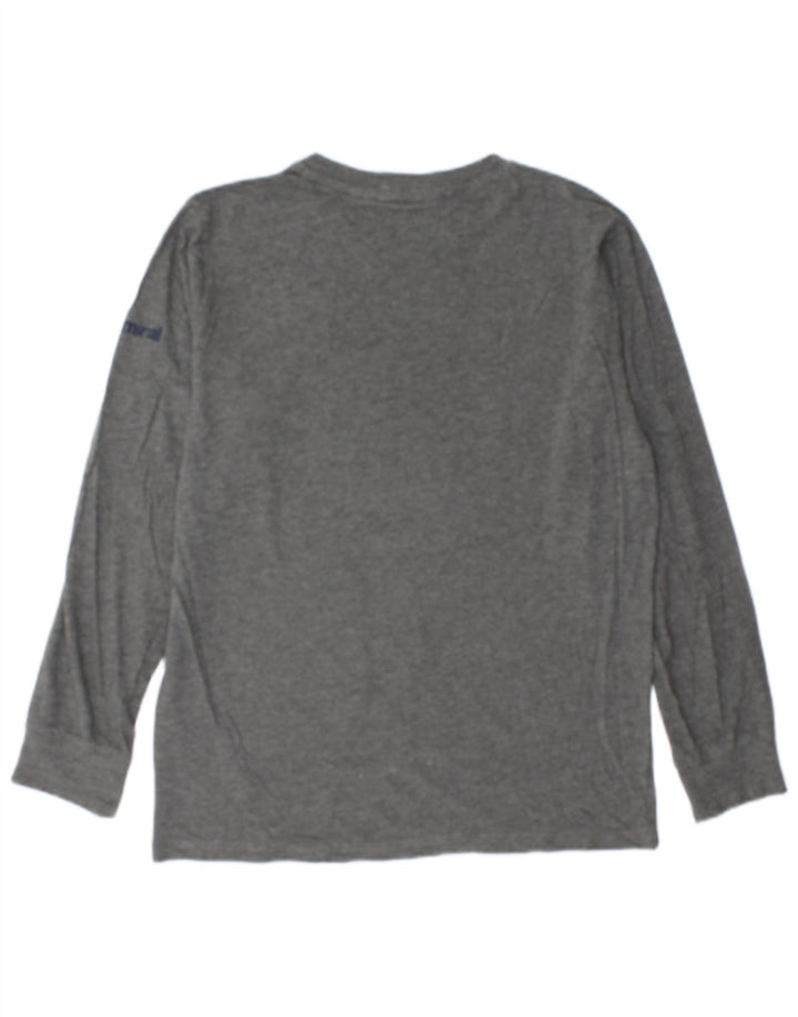 Admiral Mens Graphic Top manga comprida algodão manchado cinza médio