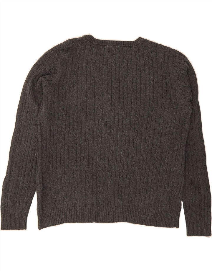IZOD Womens Crew Neck Jumper Sweater UK 18 XL Grey Cotton Vintage Izod and Second-Hand Izod from Messina Hembry 