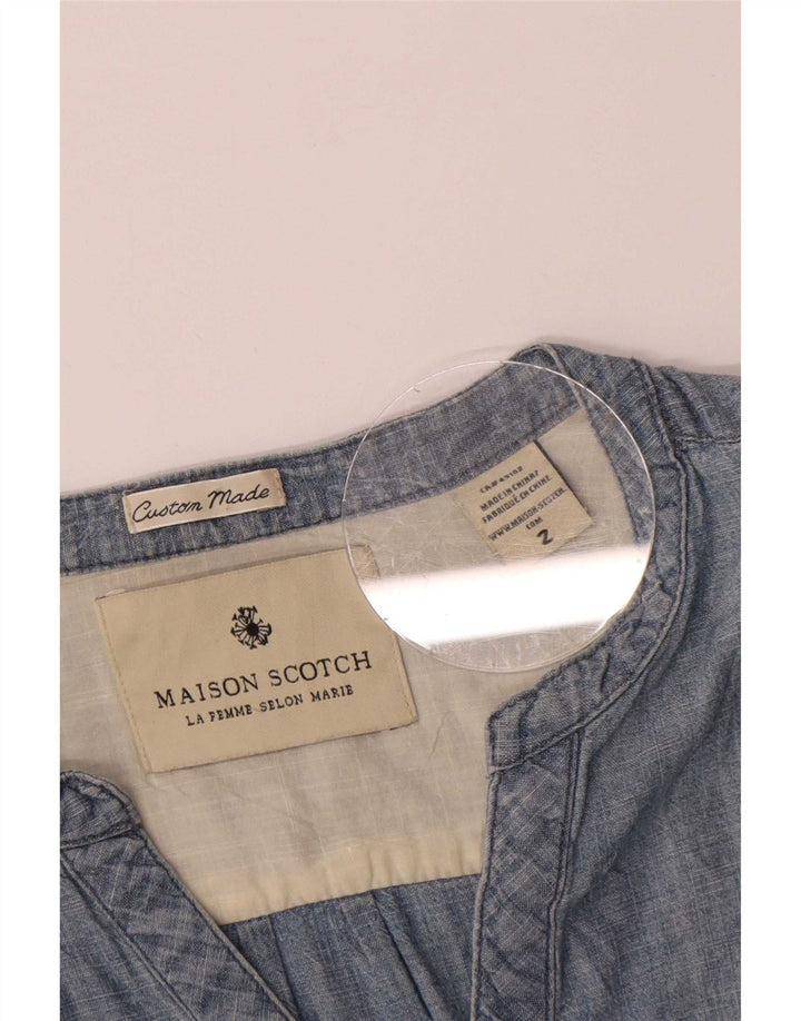 Pulôver feminino Maison Scotch US 2 XS azul algodão