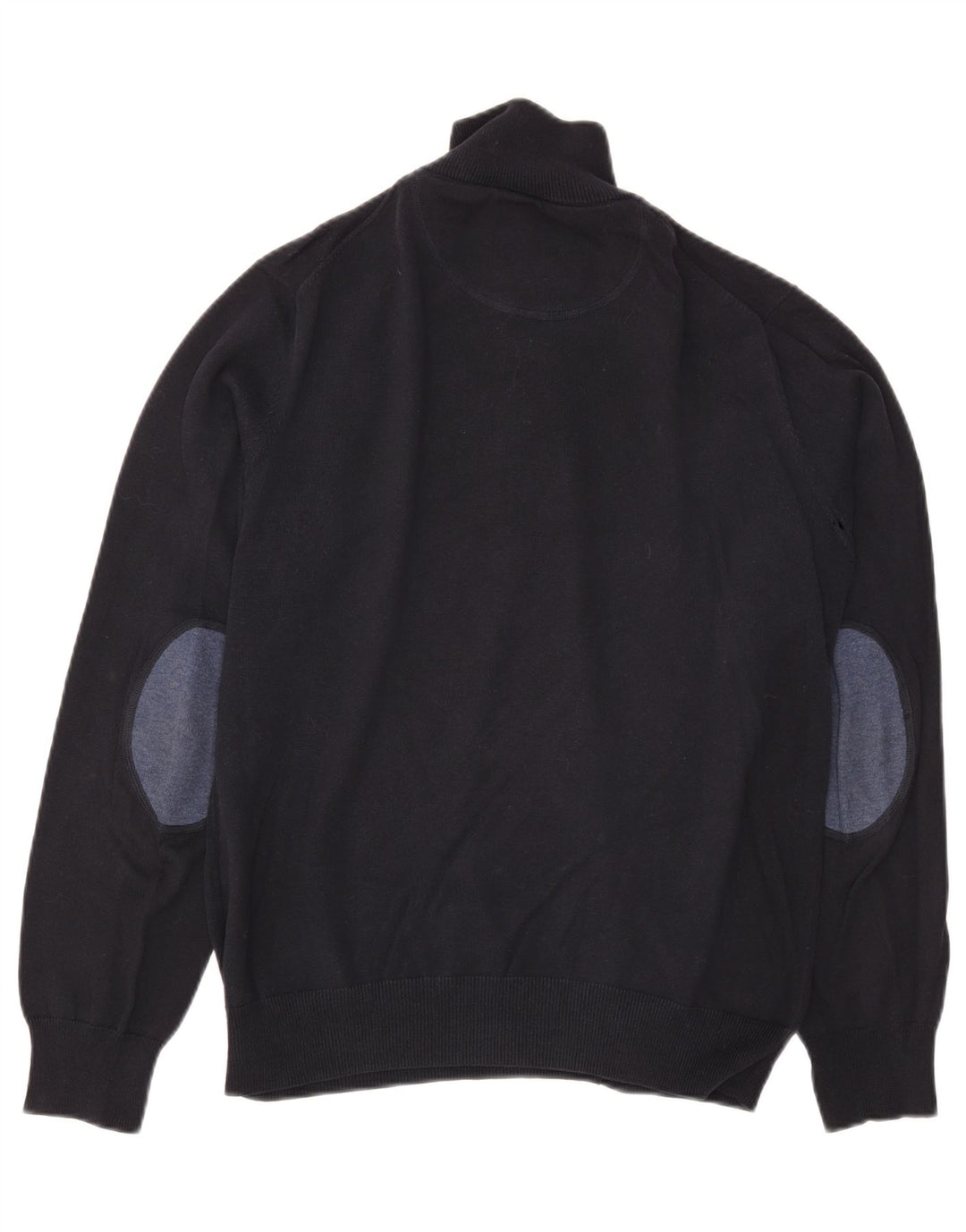 Suéter masculino Gant com zíper e gola alta de algodão azul marinho médio