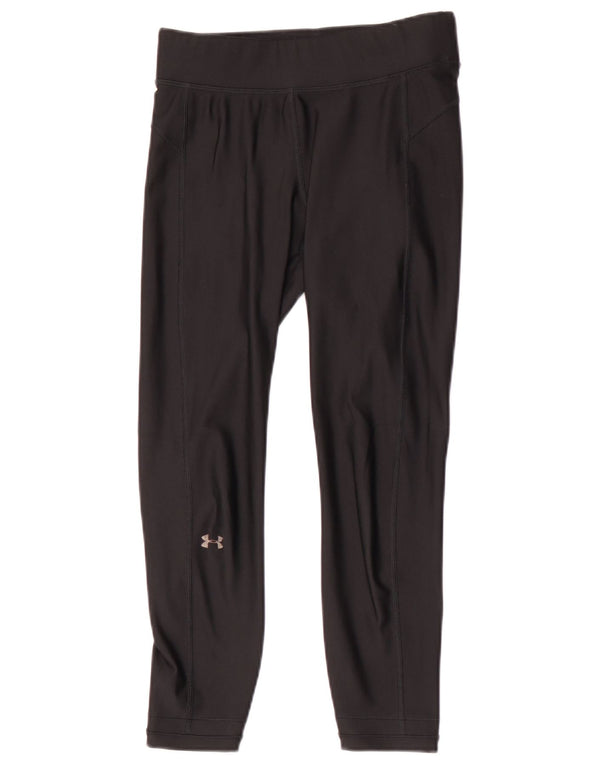 Under Armour Womens Heat Gear Crop Leggings Reino Unido 8 Pequeno Preto