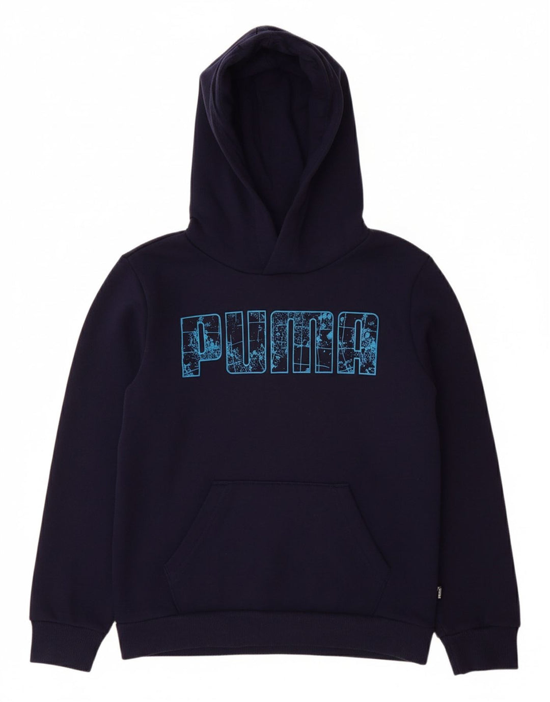 PUMA Boys Graphic Hoodie Jumper 9-10 Anos Azul Marinho Algodão