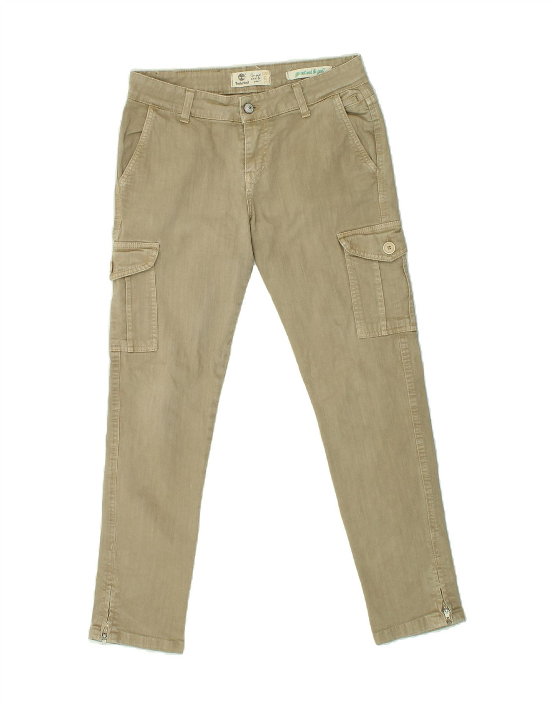 TIMBERLAND Womens Skinny Cargo Trousers W27 L29 Green Cotton Vintage Timberland and Second-Hand Timberland from Messina Hembry 