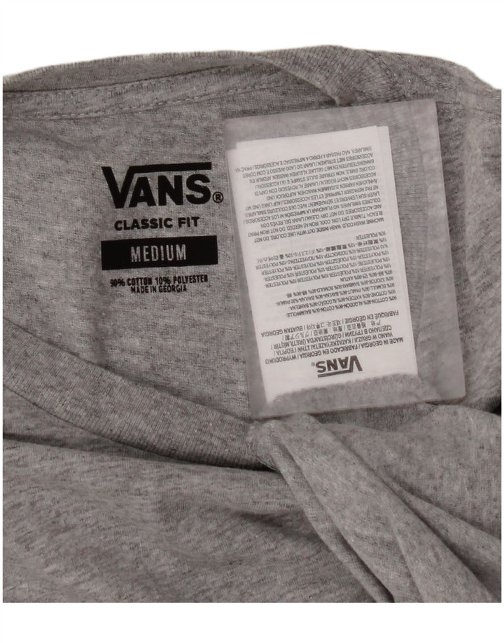 Camiseta masculina VANS Classic Fit Top cinza médio manchado de algodão