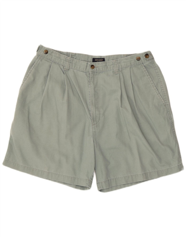 DOCKERS Masculino Khakis Pegged Chino Shorts W38 XL Azul Algodão