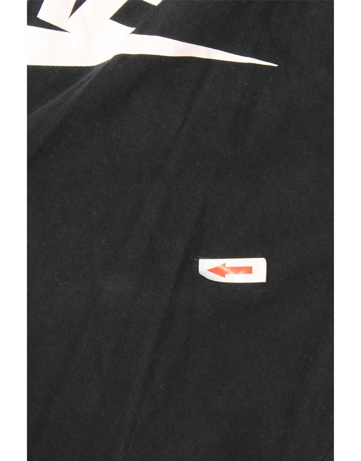 Top gráfico feminino Nike manga comprida UK 10 pequeno algodão preto