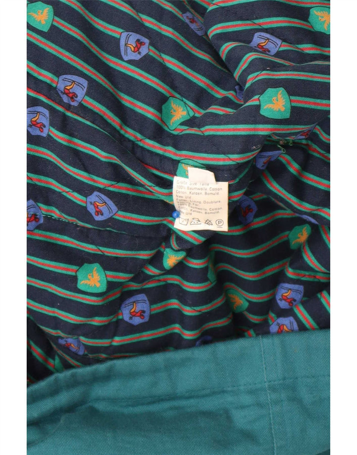 Jaqueta Parka Feminina Vintage IT 44 Grande Algodão Turquesa