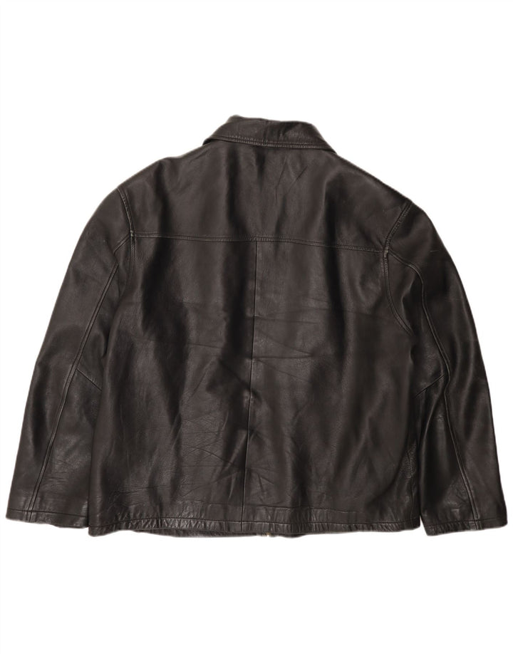 Jaqueta de couro masculina VINTAGE UK 44 2XL preta