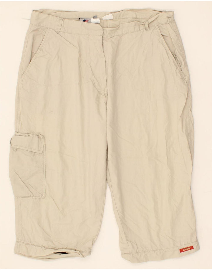 K-WAY Womens Cargo Shorts XL W38 Beige Cotton Vintage K-Way and Second-Hand K-Way from Messina Hembry 