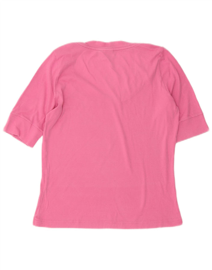Camiseta feminina Lacoste tamanho superior 44 grande algodão rosa
