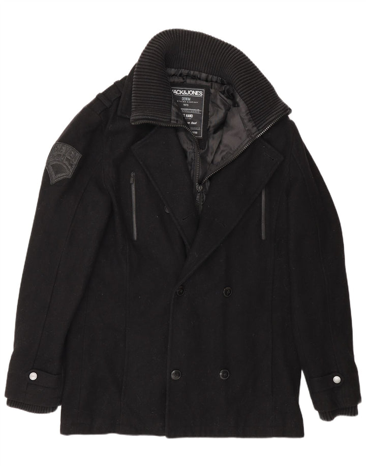 Casaco masculino Pea Jack & Jones Reino Unido 40 grande lã preta