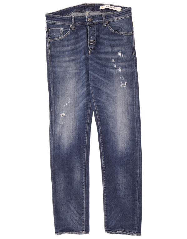 Meltin' Pot Masculino Melton Distressed Jeans Slim W32 L34 Azul Algodão