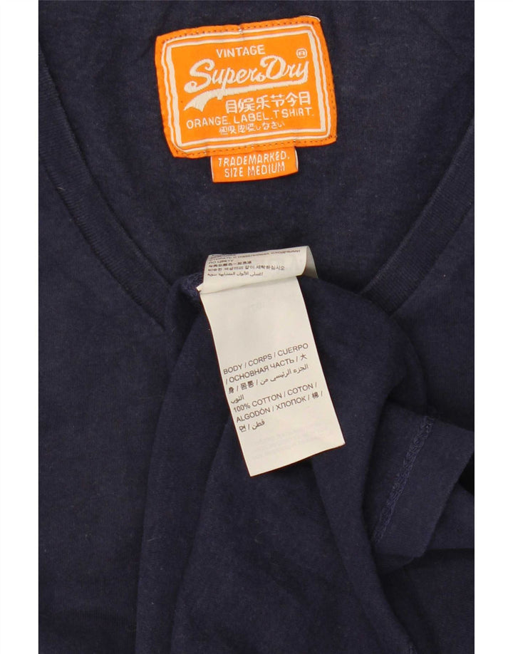 Camiseta masculina Superdry Top médio algodão azul marinho