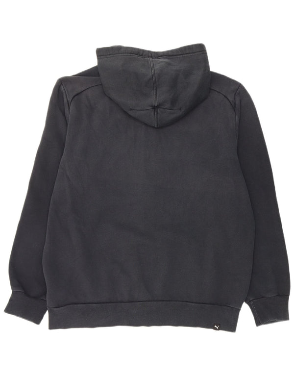 Suéter masculino Puma Graphic Zip com capuz grande algodão preto
