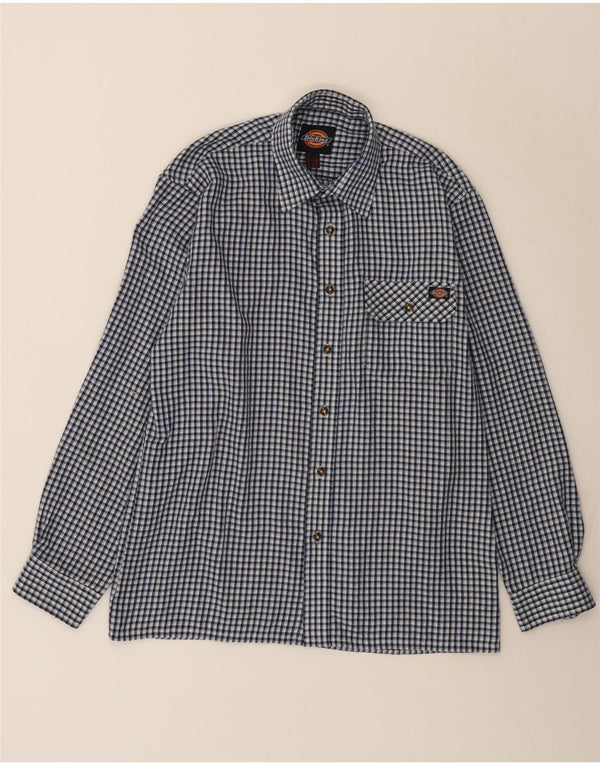 Camisa masculina Dickies poliéster guingão azul médio