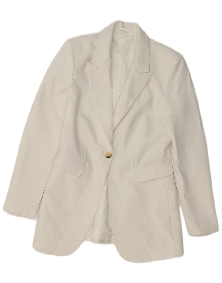 Jaqueta blazer feminina MARKS & SPENCER London 1 botão Reino Unido 6 XS branco