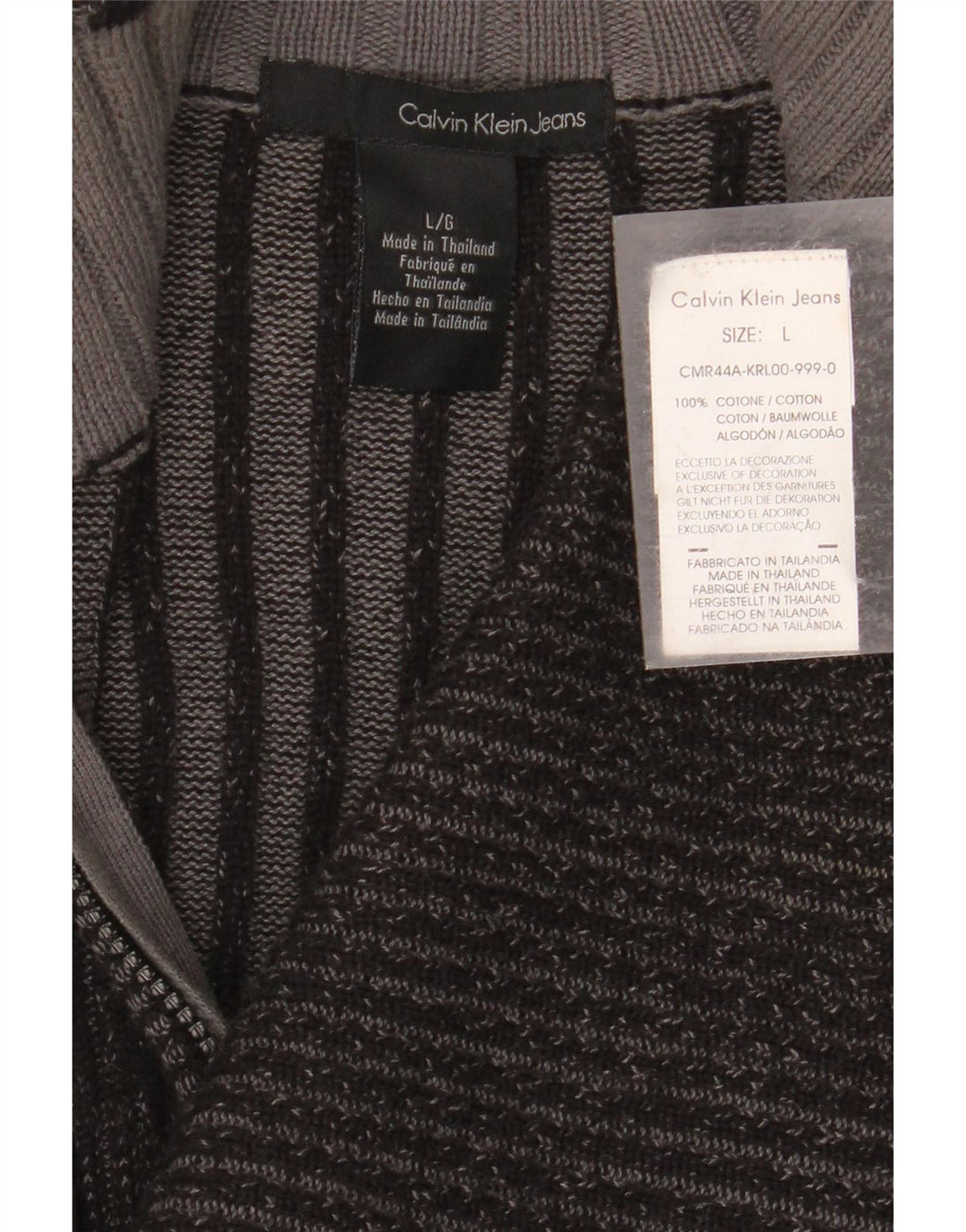 Suéter cardigã feminino CALVIN KLEIN JEANS Reino Unido 14 grande algodão cinza