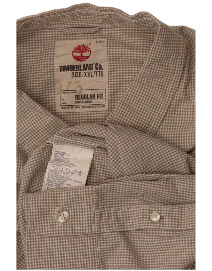 Camisa masculina Timberland Regular Fit 2XL cinza algodão guingão