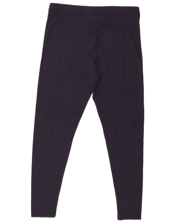 Leggings femininos Marks & Spencer Reino Unido 18 XL azul marinho algodão