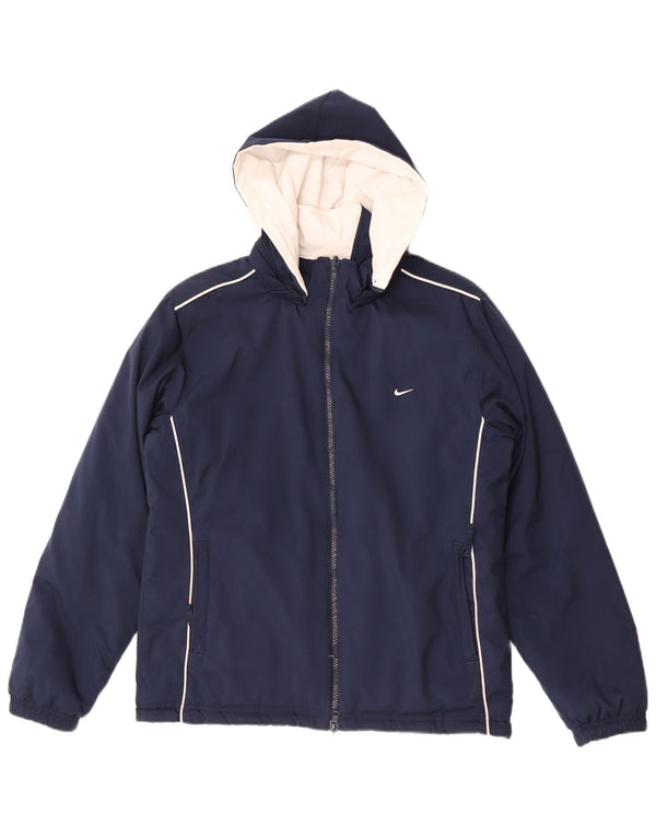 Jaqueta Nike Feminina com Capuz Reversível UK 10/12 Médio Azul Marinho Colourblock
