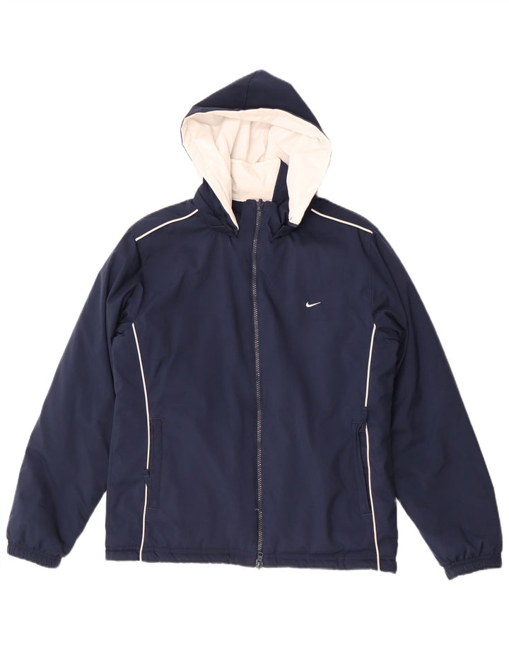 Jaqueta Nike Feminina com Capuz Reversível UK 10/12 Médio Azul Marinho Colourblock