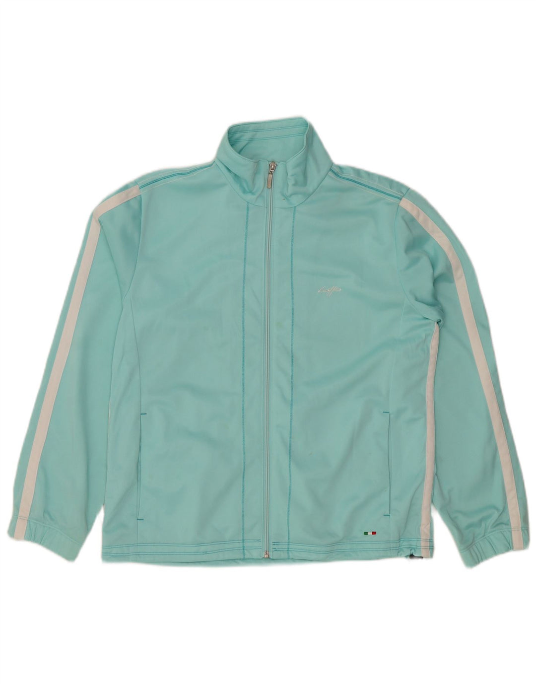 Jaqueta feminina de treino LOTTO UK 18 XL poliéster listrado azul