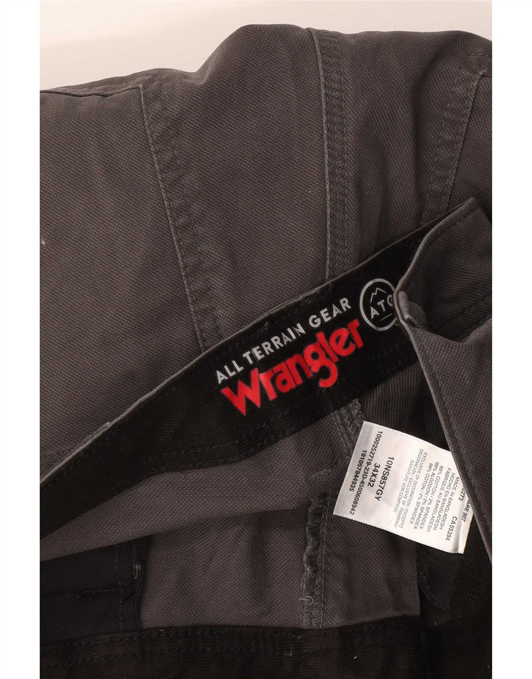 Calça Wrangler Mens Straight Cargo W34 L32 Algodão Cinza