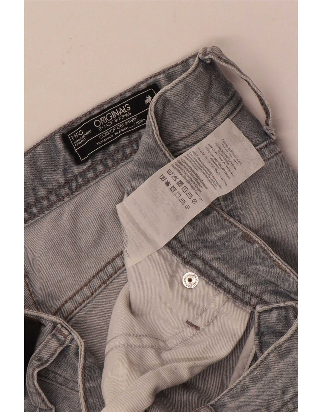 Jack & Jones Masculino Tim Slim Jeans W30 L34 Algodão Cinza