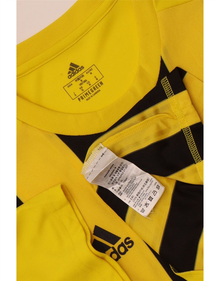 Camiseta Adidas Masculina Aeroready Graphic Top Médio Poliéster Listrado Amarelo