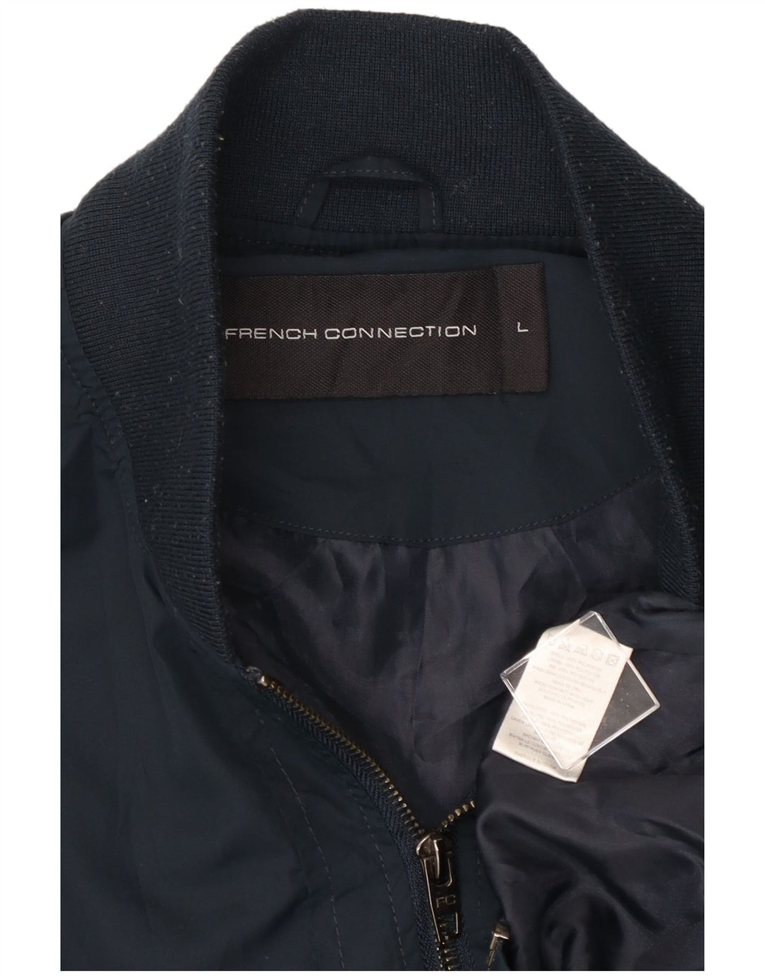 Jaqueta bomber masculina FRENCH CONNECTION UK 40 grande poliéster azul marinho