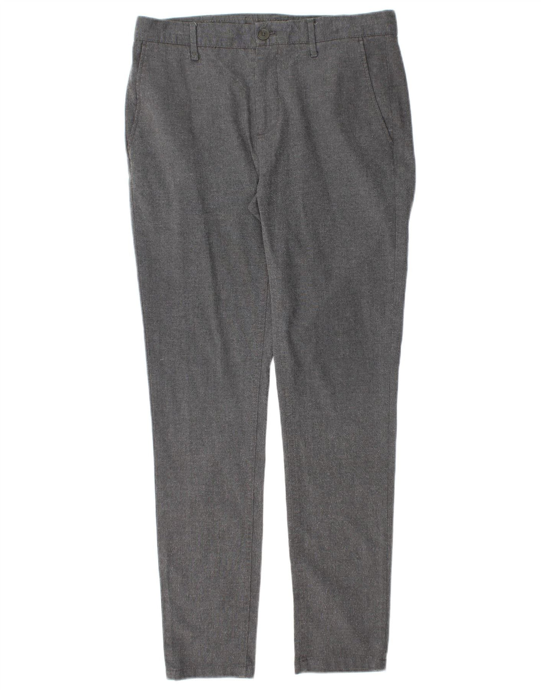 Zara Mens Slim Chino Calças EU 40 Médio W31 L30 Poliéster Cinza