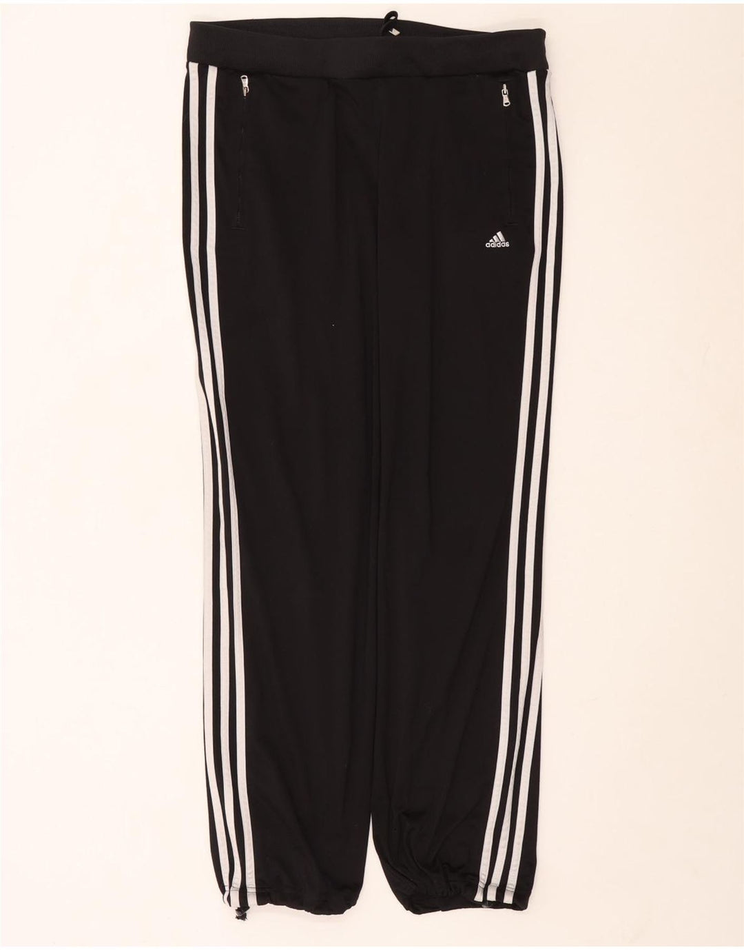 ADIDAS Calças de treino femininas Joggers UK 14 Grande Poliéster Preto
