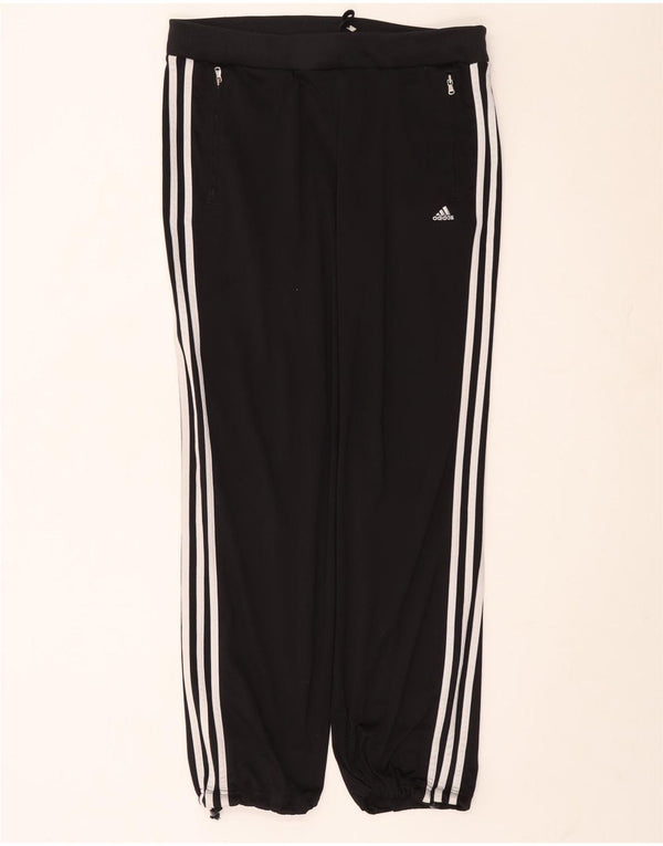 ADIDAS Calças de treino femininas Joggers UK 14 Grande Poliéster Preto