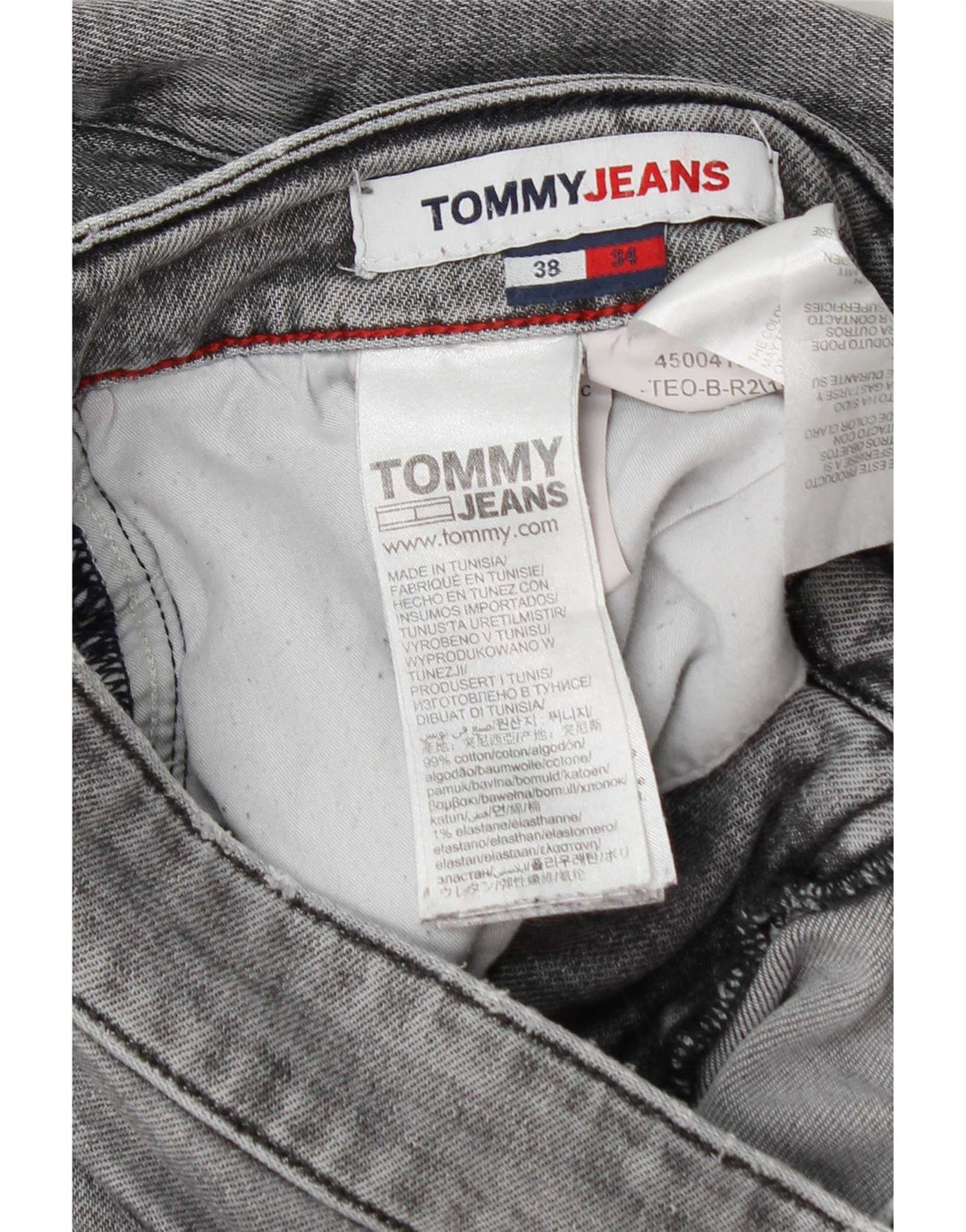 Tommy Hilfiger Masculino Distressed Slim Jeans W38 L34 Cinza Algodão
