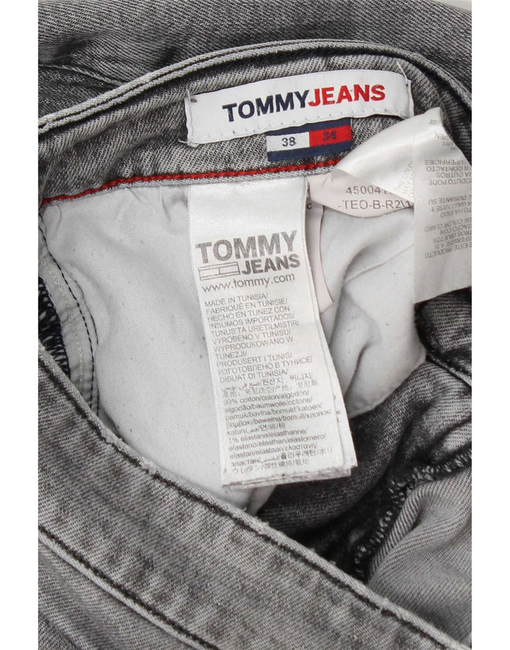 Tommy Hilfiger Masculino Distressed Slim Jeans W38 L34 Cinza Algodão