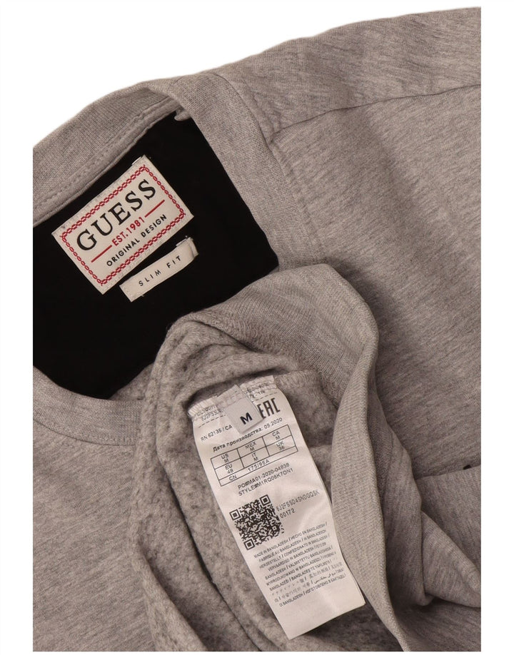 Guess Mens Slim Fit Moletom Jumper Médio Algodão Cinza