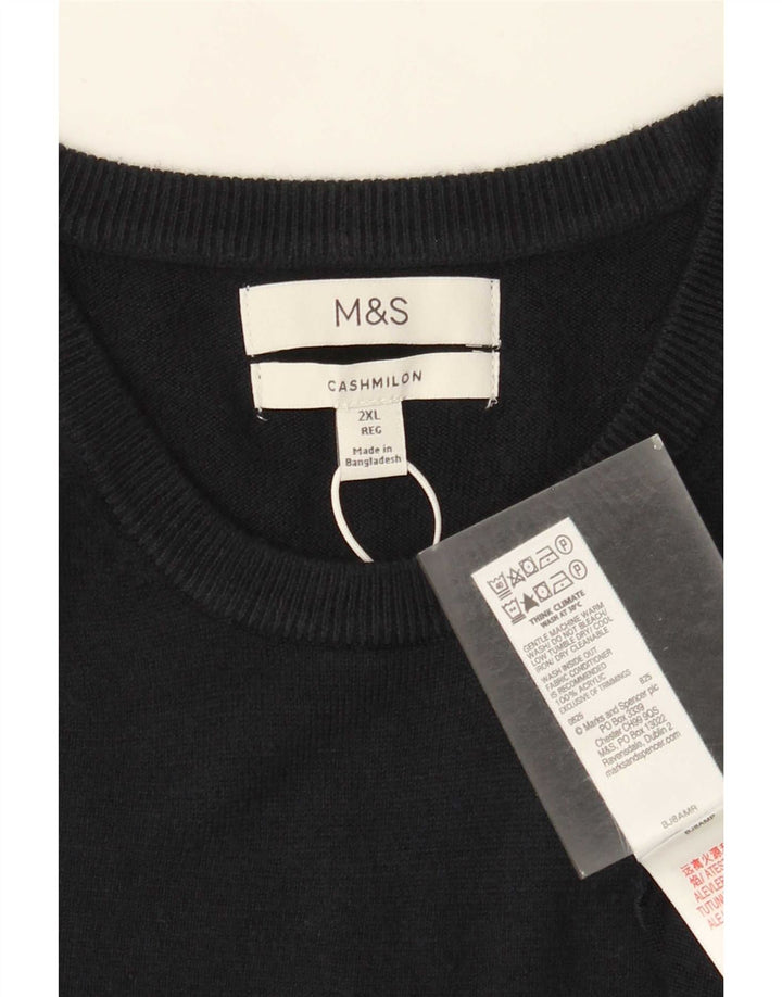 Suéter masculino Marks & Spencer com gola redonda 2XL azul marinho acrílico